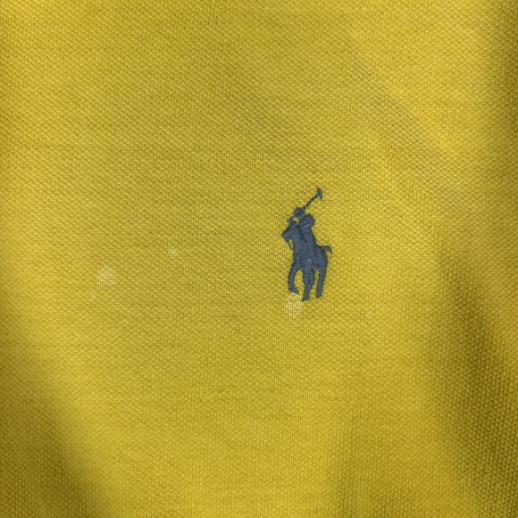Polo Ralph Lauren Polo Shirt Mens 2XL Classic Fit Distressed Look Mesh Yellow - Picture 7 of 16